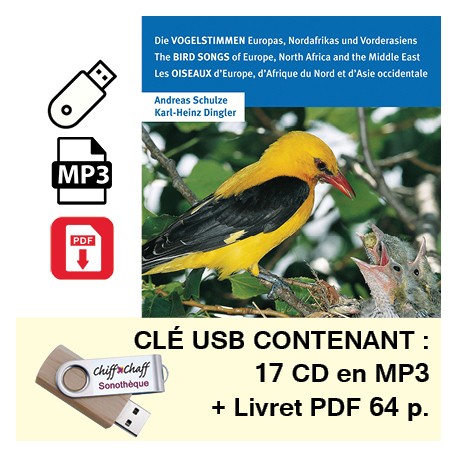 USB KEY: The birds of Europe (17 MP3 CDs)