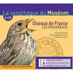 OISEAUX DE FRANCE, LES PASSEREAUX  (COFFRET CLÉ USB 5 CD MP3 + LIVRET)