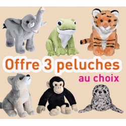 OFFRE LOT 3 peluches sonores "autres animaux"