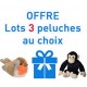 Ensemble de 3 peluches sonores (au choix !)