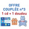 OFFRE COUPLÉE Nr 3 : CD "Sieste et Nuit" + Doudou Hibou Bleu à broder