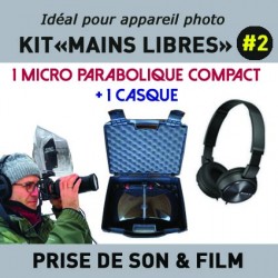 KIT "MAINS LIBRES" Nr 2 - Valise micro parabolique + casque (Prise de son et film)
