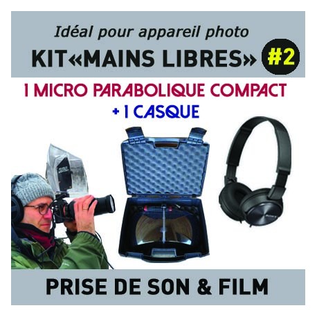 KIT "MAINS LIBRES" Nr 2 - Valise micro parabolique + casque (Prise de son et film)