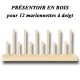 Marionnettes à doigt avec tête en bois : 12 Personnages de contes + présentoir en bois - GOKI