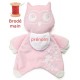 Doudou Hibou Rose brodé